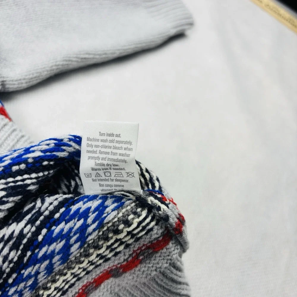 Gymboree‎ Gray Fair Isle Hoodie Zip Sweater Infant Baby Boy 12-18 Months